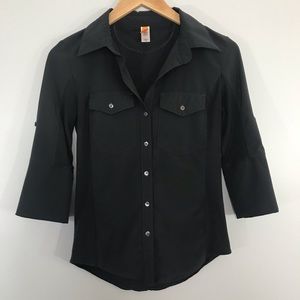 👗 Lucy Dark Gray Button Down Shirt